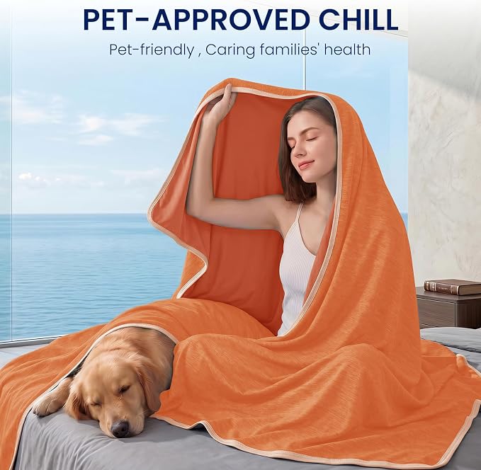 Cooling Blanket for Night Sweats Absorbs Heat to Keep Adults, Children Cool on Warm Nights, Q-Max 0.5 Cooling Blankets for Hot Sleepers, Ultra-Cool Lightweight Sofa Throw Blanket (50"x70") | Absorbs Heat Cold Summer Blanket for Night Sweats & Menopause...