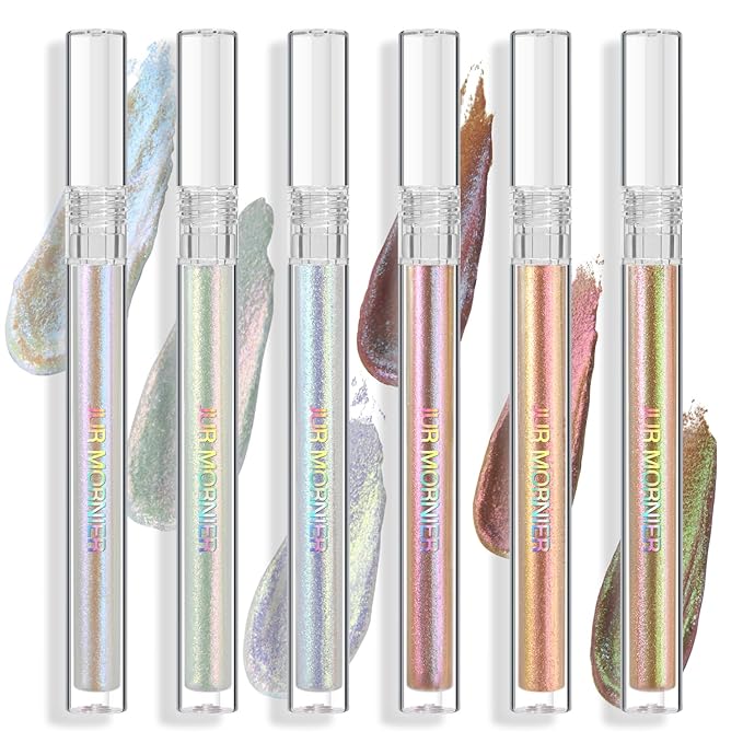 Multichrome Liquid Eyeshadow Set,3 Colors Multi-Dimensional Eye Liner Makeup,High Pigment Waterproof Metallic Eye Shadow,Ultre Fine Tip Glitter Eyeshadow (set1+set2)