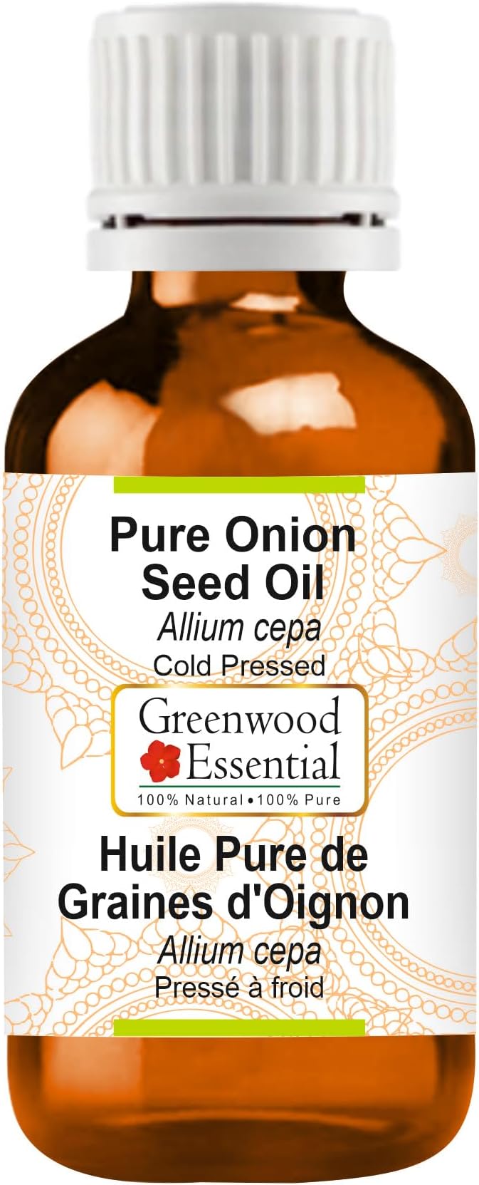 Greenwood Essential Onion Seed Oil (Allium cepa) | Cold Pressed | Natural | Undiluted | For Diluting Essential Oils | For Hair, Skin & Massage | Men & Women | 5ml (0.16 oz)
