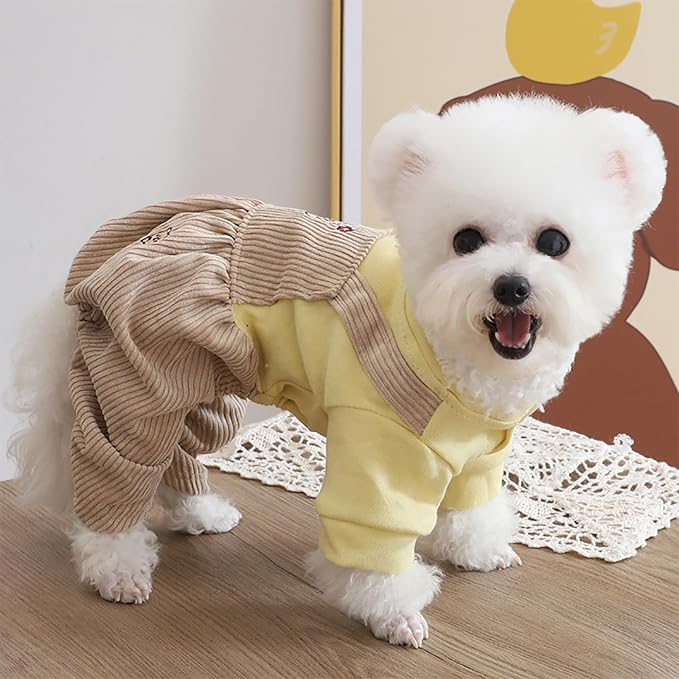 Dog Stylish Overalls Comfortable Puppy One Piece Outfits Summer Bib Overalls for Small Dogs Cute Pet Onesie Jumpsuit Chihuahua Yorkies Birthday Holiday Clothes Cat Costume