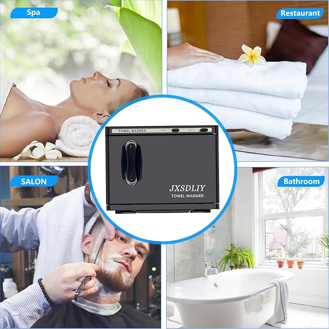 Personal 8L Small Hot Towel Warmer for Salon Beauty Bathroom Hot Towel Cabinet 2-in-1 Home Spa Towel Warmer for Facials, Upgrade Fast Heating Towel Heater Towel Steamer (8L, Black)