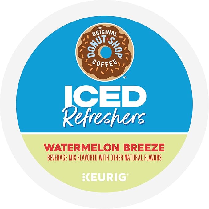 The Original Donut Shop Iced Refreshers, Watermelon Breeze Flavor, Keurig Single Serve K-Cup Pods, Brew Over Ice, 60 Count (6 Packs of 10)