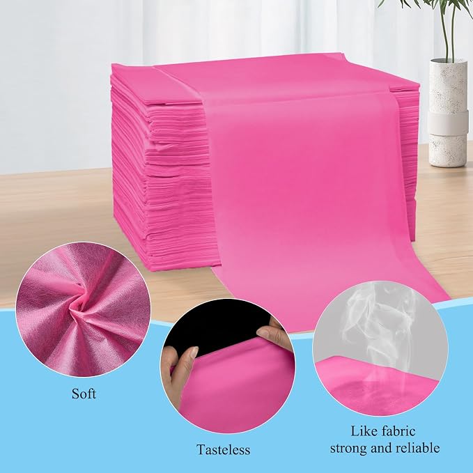 20Pcs Disposable Massage Table Sheets 31.5" x 71" Non-Woven Fabric Bed Covers for Ultimate Hygiene and Comfort in Massage, Tattoo, and Spa Treatments, Breathable and Durable Sheets(Pink)