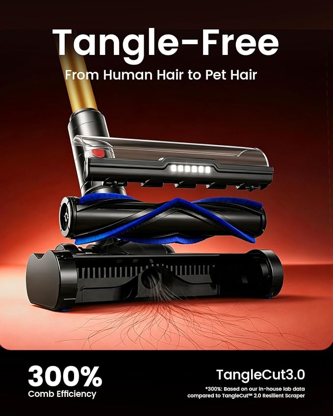 NADALY Cordless Vacuum Cleaner, 580W 50KPa Self-Standing Stick Vacuum with 65-Min Runtime, Anti-Tangle Brush, 1.8L Large Dust Cup, Lightweight Vacuum Cleaners for Home Hardwood Floor Carpet Pet Hair