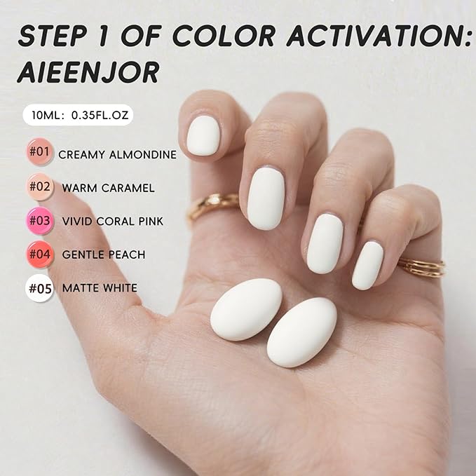 White Nail Polish Matte, Nail Polish White French Quick Dry, No UV Lamp Needed, Streak Free, Long- Last Fingernail Polish for Nail Manicure Salon DIY Nail Art, 0.35 Fl Oz