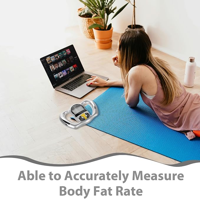 SECFOU Handheld Fat Caliper Measuring Tool Portable Fitness Monitor for Precise Analysis Lightweight Bmi with User-Friendly Interface