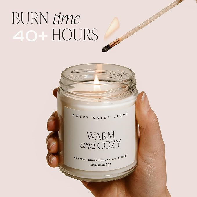Sweet Water Decor Thank You Candle | Tropical Fruit and Sugared Orange, Summer Scented Soy Wax Candle for Home | 9oz Clear Jar, 40 Hour Burn Time, Made in The USA