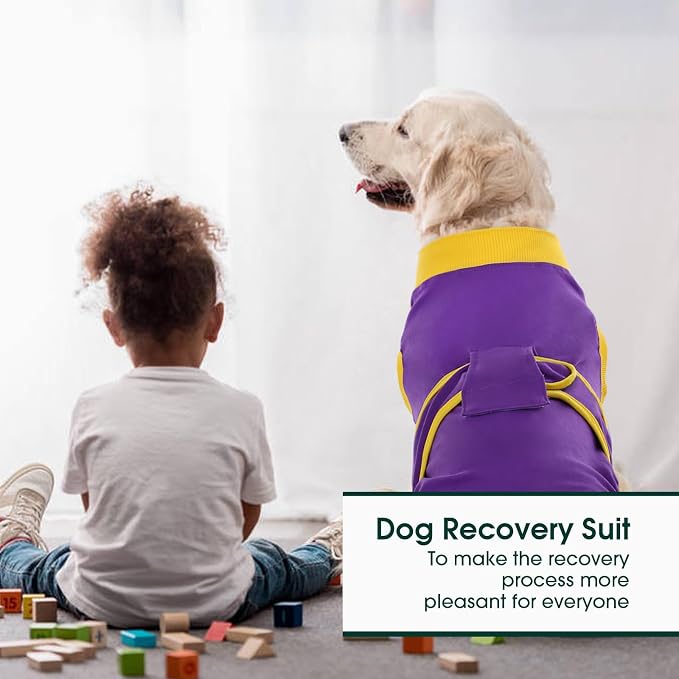 Kuoser Recovery Suit for Dogs Cats, Soft Dog Surgery Suit Female Male Spay | Professional Dog Onesie for Surgery, Substitute E-Collar & Cone, Prevent Licking Dog surgical suit Pet Neuter Suit