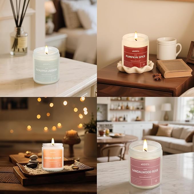MOASITN Pumpkin Spice Fall Candle for Home Scented| Organic Soy Non Toxic Candles| Long Clean Burning Aromatheraphy Jar Candel| Women,Men Gift for Autumn,Winter,Relaxing| 9oz (9oz, pumpkin spice fall)
