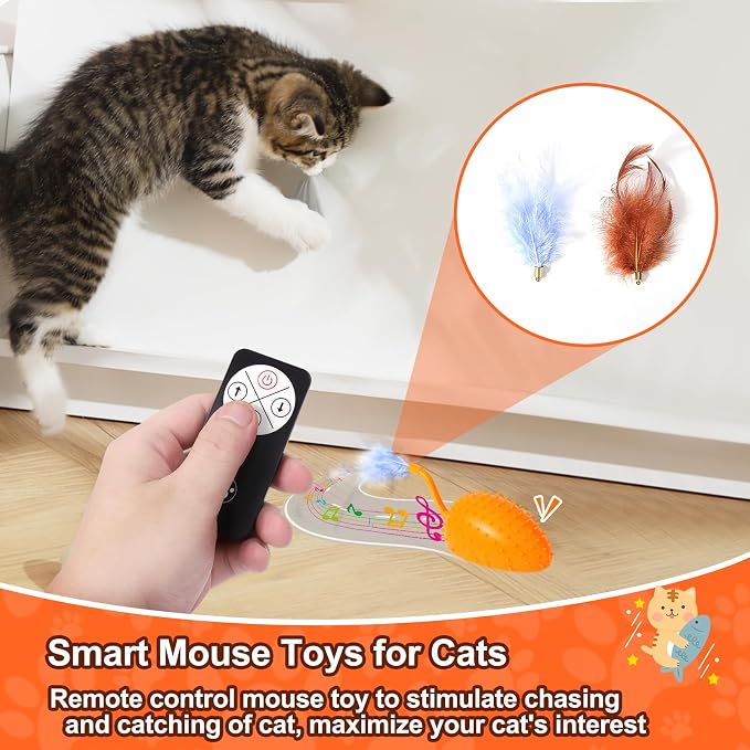 Silicone Interactive Dog Toys, Mouse Moving Dog Toy with Automatic Sensor