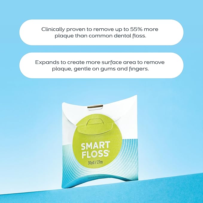 DrTung's Smart Floss - Natural Floss, PTFE & PFAS Free Floss, Gentle on Gums, Expands & Stretches, BPA Free - Natural Dental Floss Cardamom Flavor (Pack of 7)