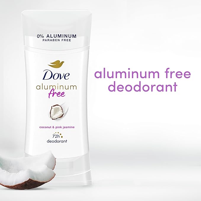 Dove Aluminum Free Deodorant for Women Coconut and Pink Jasmine 72 hour odor protection 2.6 oz