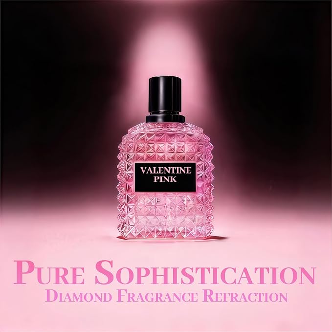 A CENTER Valentine Pink Perfume for Women, Floral Notes Eau de Parfum Spray Casual Daily Cologne 3.4 Fluid Ounce/100Ml Women Fragrance Daytime & Casual Use, for all Skin Types