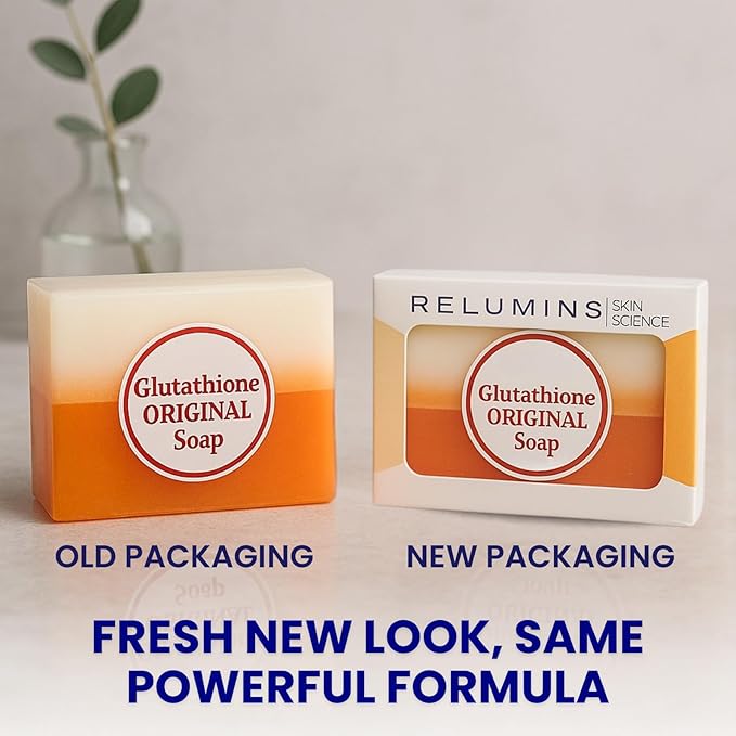 Relumins Glutathione Soap Bars - Deep Cleansing & Hydrating Soap for Smooth, Refreshed Skin Perfect - Gentle Exfoliating Formula for Face & Body - 2 x 150g Bars
