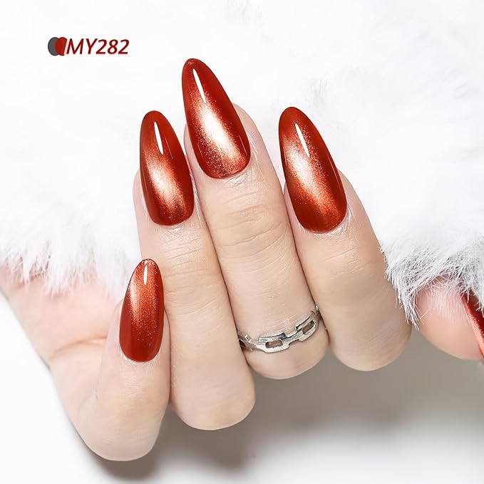 6 Colors 10ml Luminous Cat Eye Nail Polish with Magnet Stick Quick Dry Nail Polish for Nail Art DIY Home Manicure Gift for Women