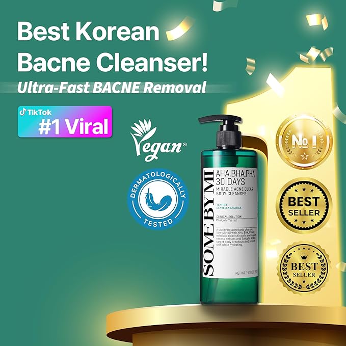 SOME BY MI AHA BHA PHA 30 Days Miracle Acne Clear Body Cleanser - Pack of 2 - Daily Exfoliating Tea Tree Acne Body Wash with Salicylic Acid - Deep Cleanses Sebum and Impurities - Korean Skin Care