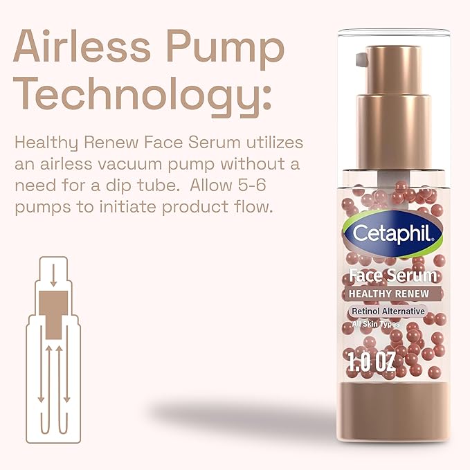 Cetaphil Healthy Renew Anti Aging Face Serum 1 Oz, Retinol Alternative Serum for Face with Niacinamide & Peptides, Skincare for Sensitive Skin with Vitamin B Complex, Fragrance Free