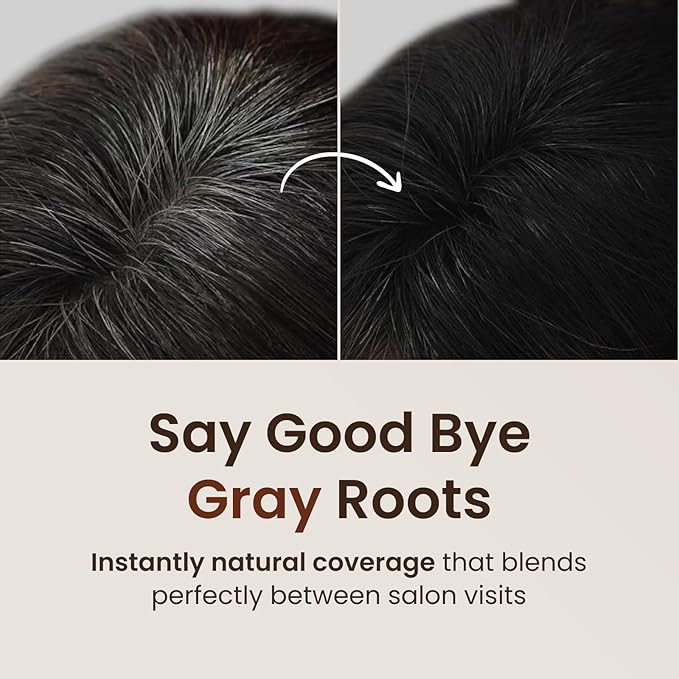 The Face Shop Quick Hair Puff - Dark Brown - Root Touch Up Hair Color, Hairline Powder Conceals Hair Loss, Hair Toppers for Women & Men - Hair Fibers for Thinning Hair, Root Cover Up, Gray Concealer