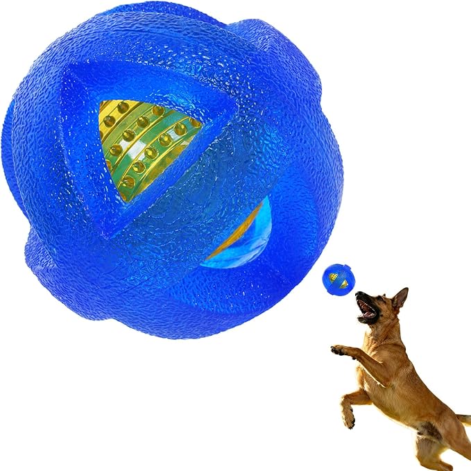 Indestructible Dog Balls 3.5 Inch Tough Chew Toys for Aggressive Chewers