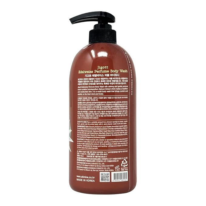 Jigott - Edelweiss Perfume Body Wash 25.3 FL OZ/ 750ml, Hydrating Gentle Korean Body Cleanser