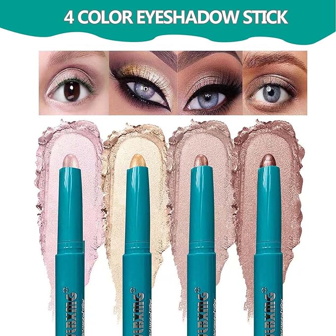 Eyeshadow Stick Eye Shadow Brightener Stick Eyeliner Pencil Cream Shimmer Glitter Smooth Eyeshadow Stick Pencil Nude Korea Primer Highlighter Natural Waterproof Long Lasting Rose Gold Shimmer # 03