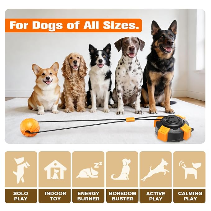 BSISUERM Upgraded Strong Suction Cup Tug of War Dog Rope Toy Interactive Enrichment Toys for Aggressive Chewers Molar Ball Chew Toy with Teeth Cleaning for Mental Stimulation & Boredom Relief