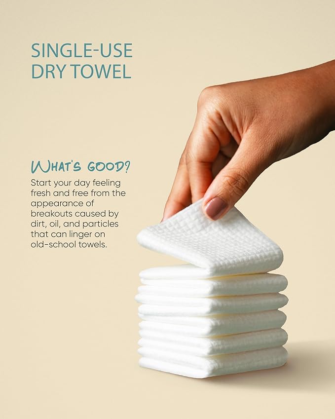 Buttah Skin Disposable Face Towels, 50 Count – Extra Thick, Soft, Large Towels for Sensitive Skin, Travel, and Makeup Removal
