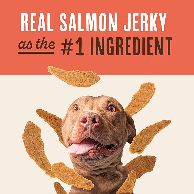 Waggin' Train Salmon Jerky Dog Treats for Skin and Coat Support, Made with 100% Real Salmon, No Grains and No Artificial Flavors or Colors, High Protein Dog Treat, Easily Digestible, 36 oz. Pouch