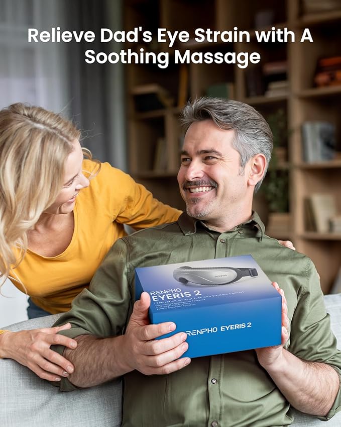 RENPHO Eyeris 2 Eye Massager with Heat and Cooling, Christmas Birthday Gifts for Mom Dad Women Men Heated Eye Mask for Reduce Strain Improve Sleep