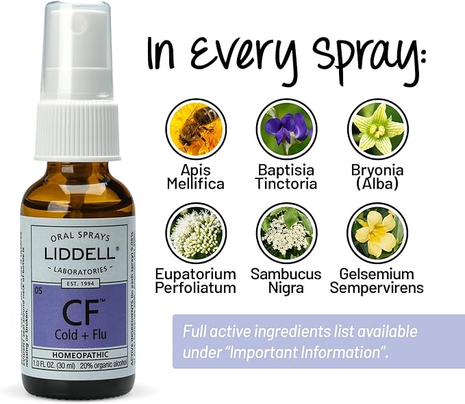 Liddell Homeopathic Cold and Flu Spray, 1 Ounce