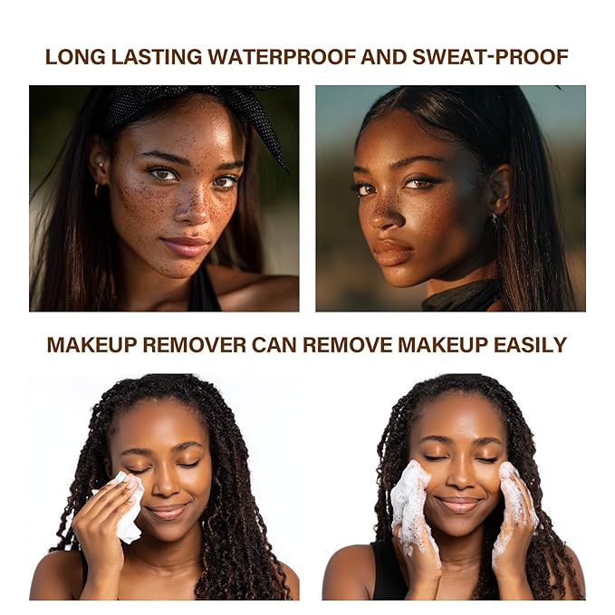 Freckle Stamp Pen, Natural Fake Freckle Makeup Pen，Waterproof Quick Dry Long Lasting Soft Faux Freckles, Lifelike Magic Stamp Marker for Sunkissed Makeup (Espresso)