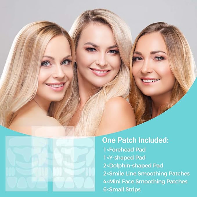 Face Wrinkle Patches Overnight, 208Pcs Wrinkle Tape for Face & Forehead, Anti-Wrinkle Facial Patches for Sleep, Face Tape for Wrinkles, Forehead & Smile Lines Patches, Comfortable Stay-On Design