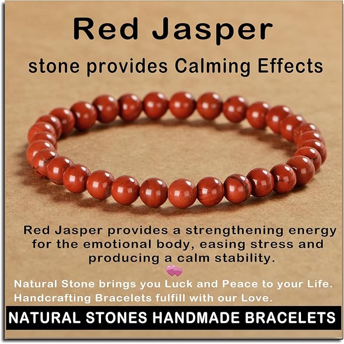 AD Beads Handmade Gemstone Stretch Elastic Bracelet Crystal Healing Reiki Nature's Beauty and Spiritual Essence Unisex