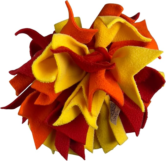 Chelsy's Toys Interactive Snuffle Ball for Dogs, Mental Stimulation Toy, Slow-Play Treat Dispenser, Brain Exercise for Puppies & Seniors, Teething Relief, Blue, Orange, Purple (Orange)