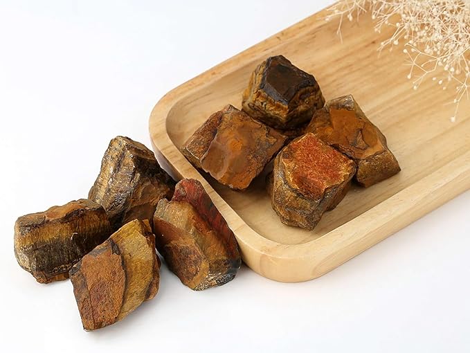 LAIDANLA 2" 1lb Tiger Eye Natural Rough Stones Crystal Large Raw Crystals Bulk Healing Gemstones for Reiki Healing Tumbling Fountain Rocks Wire Wrapping Decoration Cabbing Lapidary
