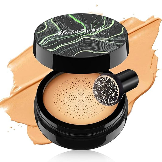 Mushroom Head Air Cushion CC Cream - Tattoo Cover up Makeup Waterproof Long-Lasting Moisturizing Concealer Foundation, Even Skin Tone for All Skin Types (Medium)