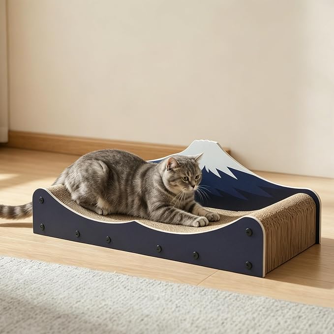 Cat Scratcher Bed Wear-Resistant Large Cats Scratching Bed Sofa Long Lasting Scartching Pads for Indoor Cats, Furniture Protector,Dual-Purpose-Scratch Claws and Sleep,The Shape of Mountains