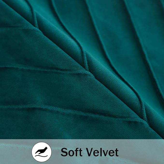 Velvet Throw Pillow Covers 16x16 Pack of 2 Gold Decor Peacock Blue | Soft Solid Pillow Covers,Modern Luxury Home Decor,for Couch Chair Sofa Bedroom Livingroom,Hidden Zipper,Ideal Gift,Easy Care