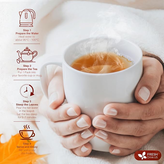 FreshDrinkUS, Premium Colon Cleanse Tea – 60 Tea Bags – Rhubarb Root & Hawthorn Berry with Senna, Lotus Leaf, Valerian Root & Psyllium Husk – Herbal Blend, Caffeine-Free. Vegan