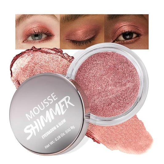 Peach Coral Shine Cream Shimmer Eyeshadow – Warm Peach Coral Eye Shadow, High Pigment Glitter Pearl Shade, Waterproof Long-Lasting Crease-Proof Single Eyeshadow for Natural Soft Glam Eye Makeup 4