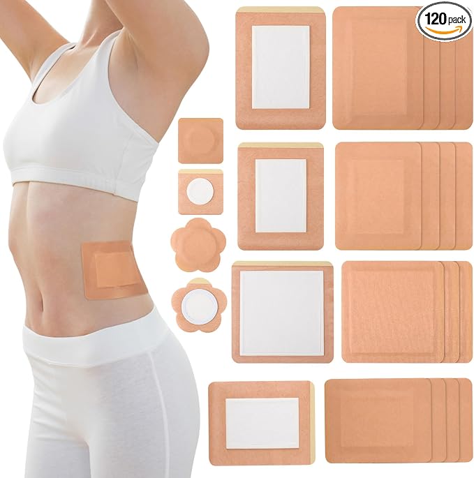 120 Pcs Castor Oil Patches, Disposable Castor Oil Pack Wrap Self-Adhesive for Belly Button, Waist, Neck, Breast, Back, Knee, Portable Packs, Anti-Seepage, No Wash, Highly Absorbent (120)