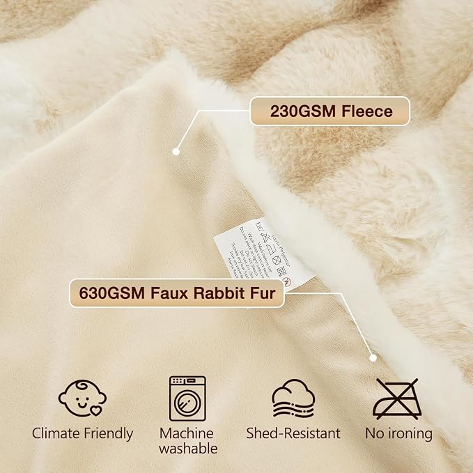 ORINOVA Light Tie-dye Yellow Twin Fuzzy Ultra Soft Bed Comfy Blanket 60x80 Cozy Faux Fur Throw Blanket for Living Room Thick Fluffy Furry Blanket Home Gifts 860 GSM
