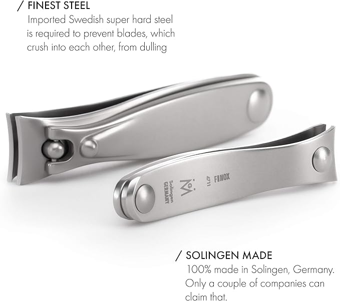 GERMANIKURE 6pc Manicure Set in Purple Suede Case - FINOX Stainless Steel Tools Made in Germany, Glass Nail Care Supplies Made in Czech Republic – Professional Cuticle and Nail Care Kit