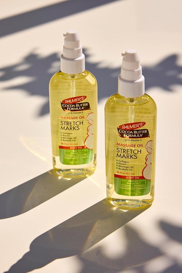 Palmer's Cocoa Butter Formula Massage Oil for Stretch Marks and Pregnancy Skincare, 3.4 Ounces (Pack of 6)