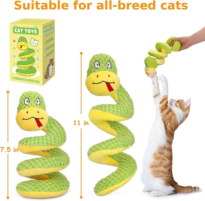 Retro Shaw 11"Snake Cat Toys Catnip Interactive Toy for Indoor Cats Kittens