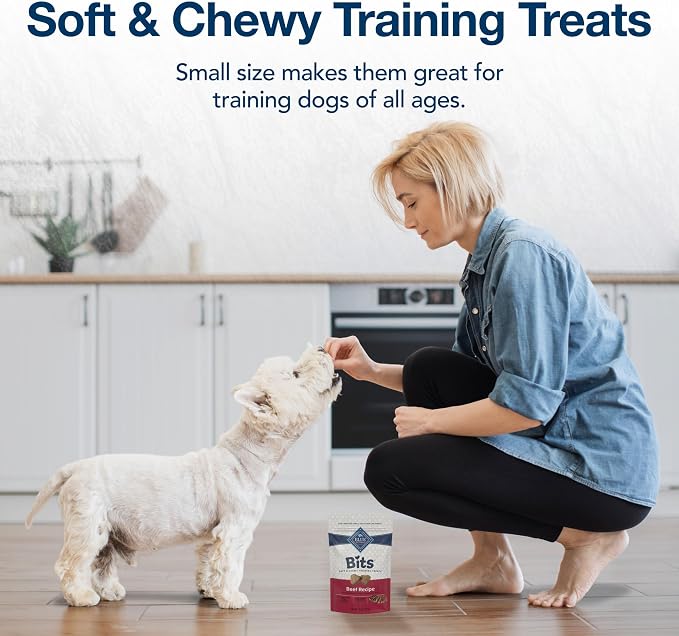 Blue Buffalo Bits Beef Training Treats, 4 oz | Real Beef First, DHA for Cognitive Development, No Chicken By-Product Meals, Free from Red Dye 40