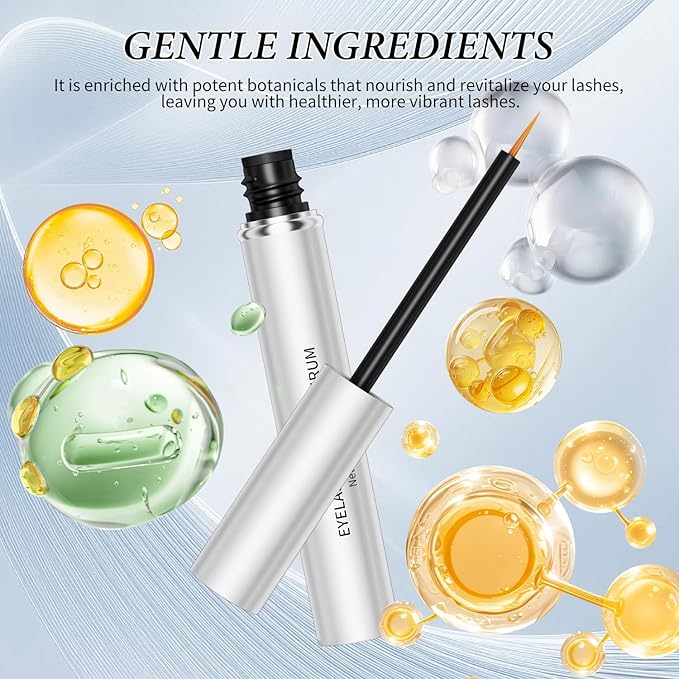 W3W Eyelash Growth Serum for Longer, Thicker Lashes – Lash Enhancer with Natural Peptides & Caffeine, Gentle Lash Conditioner for Women, 3ml
