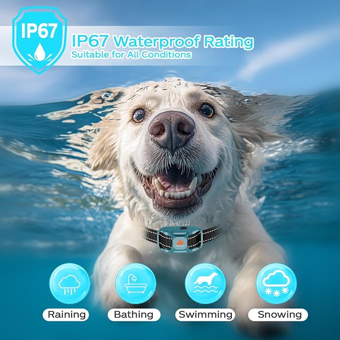Dog Training Collar with Ultrasonic Bark Deterrent, 1000 Yards Remote with Full Color LCD Display, 4 Effective Training Modes, Waterproof E-Collar Receiver, Fits 10-150 lbs Dogs