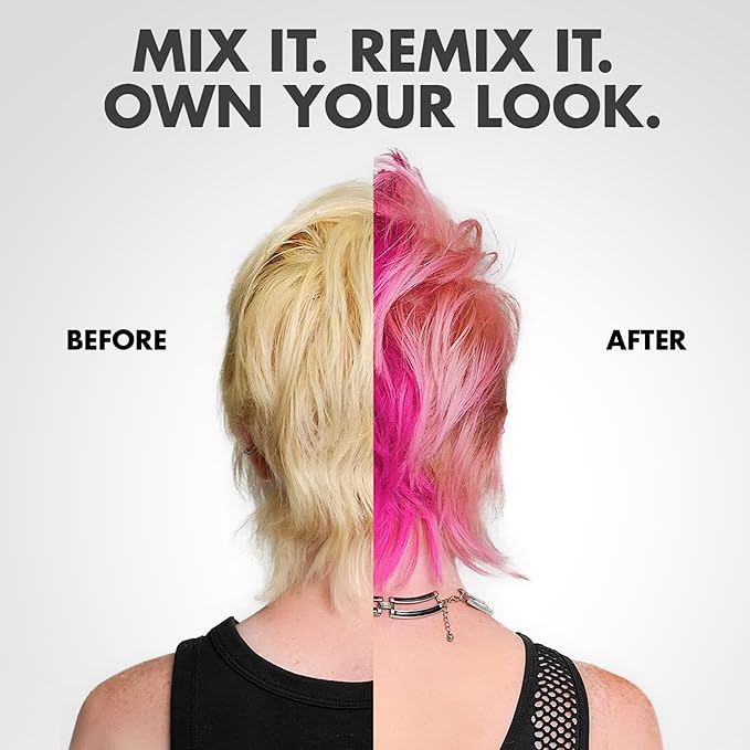 got2b Color Remix Semi-Permanent Hair Color, Shocking Pink 093, Customizable Temporary Hair Dye to Create A Vibrant or Pastel Shade, Easy At-Home Application, Lasts Up to 15 Washes