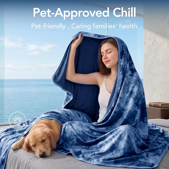 Cooling Blanket Twin 60"x80" for Hot Sleepers | Cold Summer Soft Blanket for Bed Couch and Travel Absorbs Heat Q-Max>0.35 Cool Lightweight Throw for Night Sweats Menopause